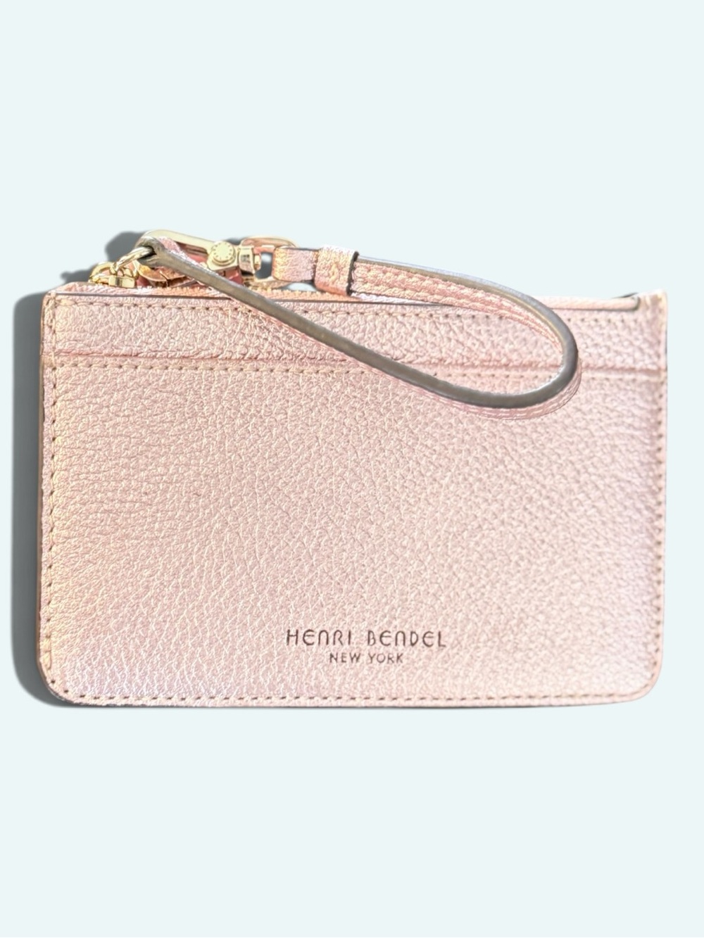 henri bendel EUC Metallic Pink Card Holder Wallet